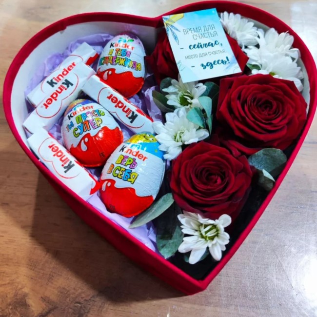 Букет цветов "Сладкое сердце"